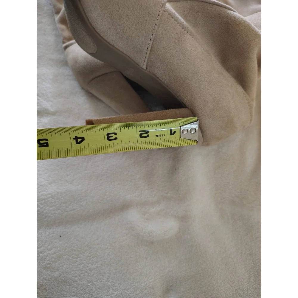 Zigisoho Tan Faux Suede Over The Knee Platform Block Heel Boots Mens Womens